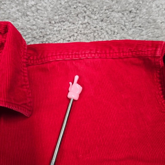 VTG Marlboro Shirt Mens XXL Red Heavy Corduroy 1/4 Zip Pullover Y2K Shacket READ - Picture 9 of 15